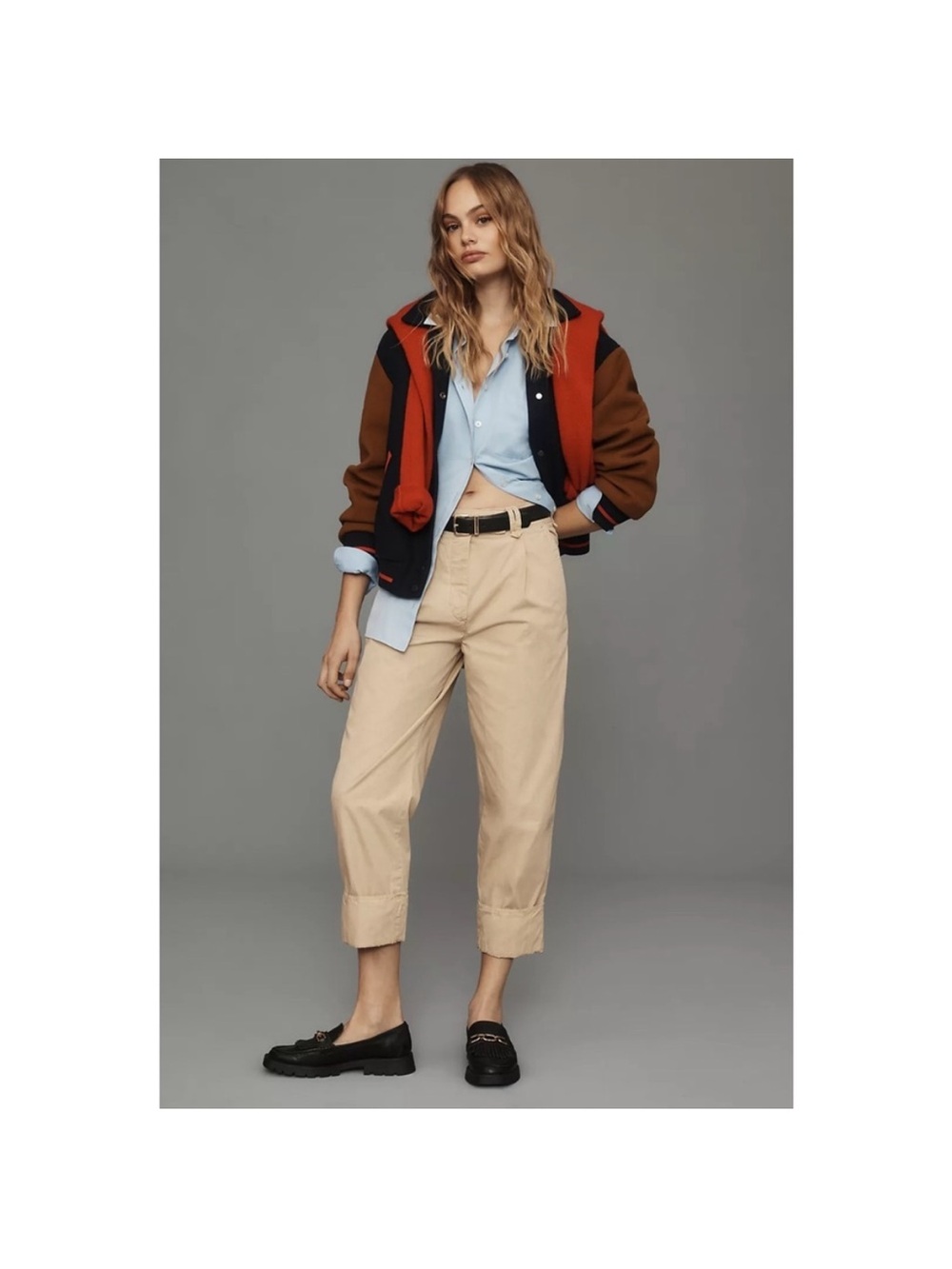 Anthropologie high cut chino pants in light tan